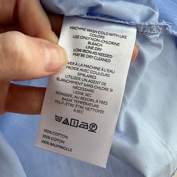 Maeve Asymmetrical Buttondown Shirt, Women’s Sky Blue Blouse, Size XXS - Picture 13 of 16